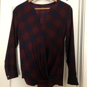 Ann Taylor faux-wrap blouse